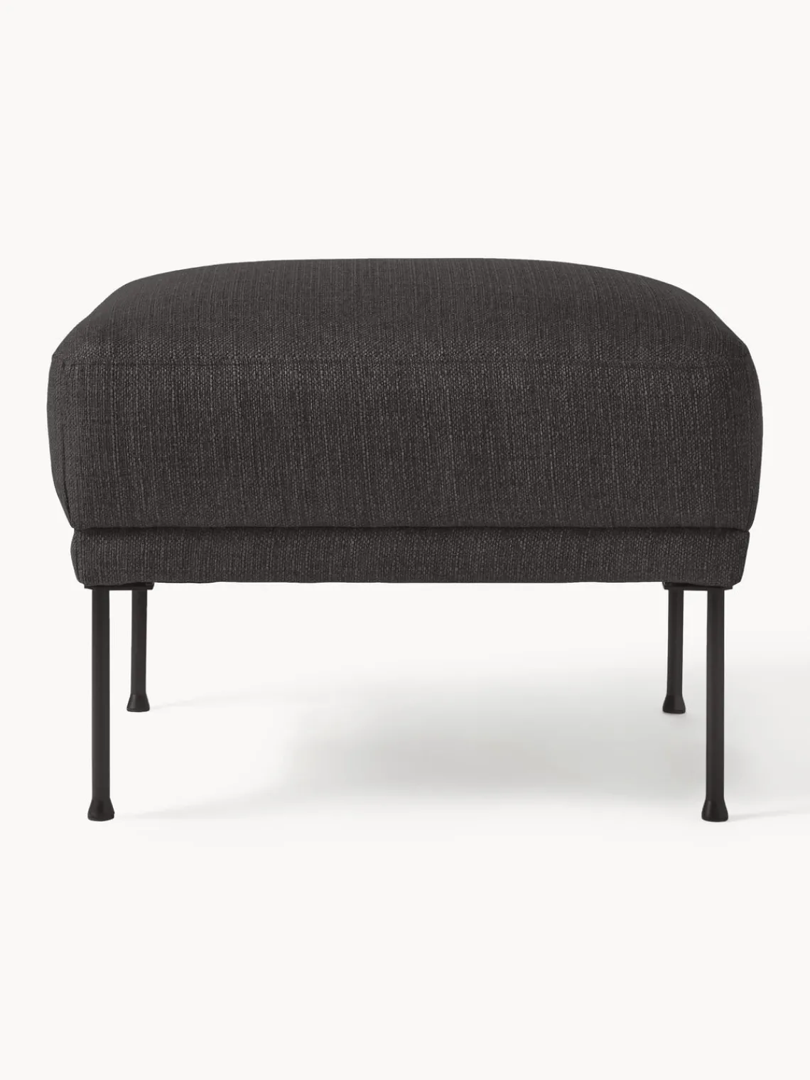 Reposapiés|Sofás>Westwing Collection Reposapiés puf Fluente Tejido grueso gris antracita