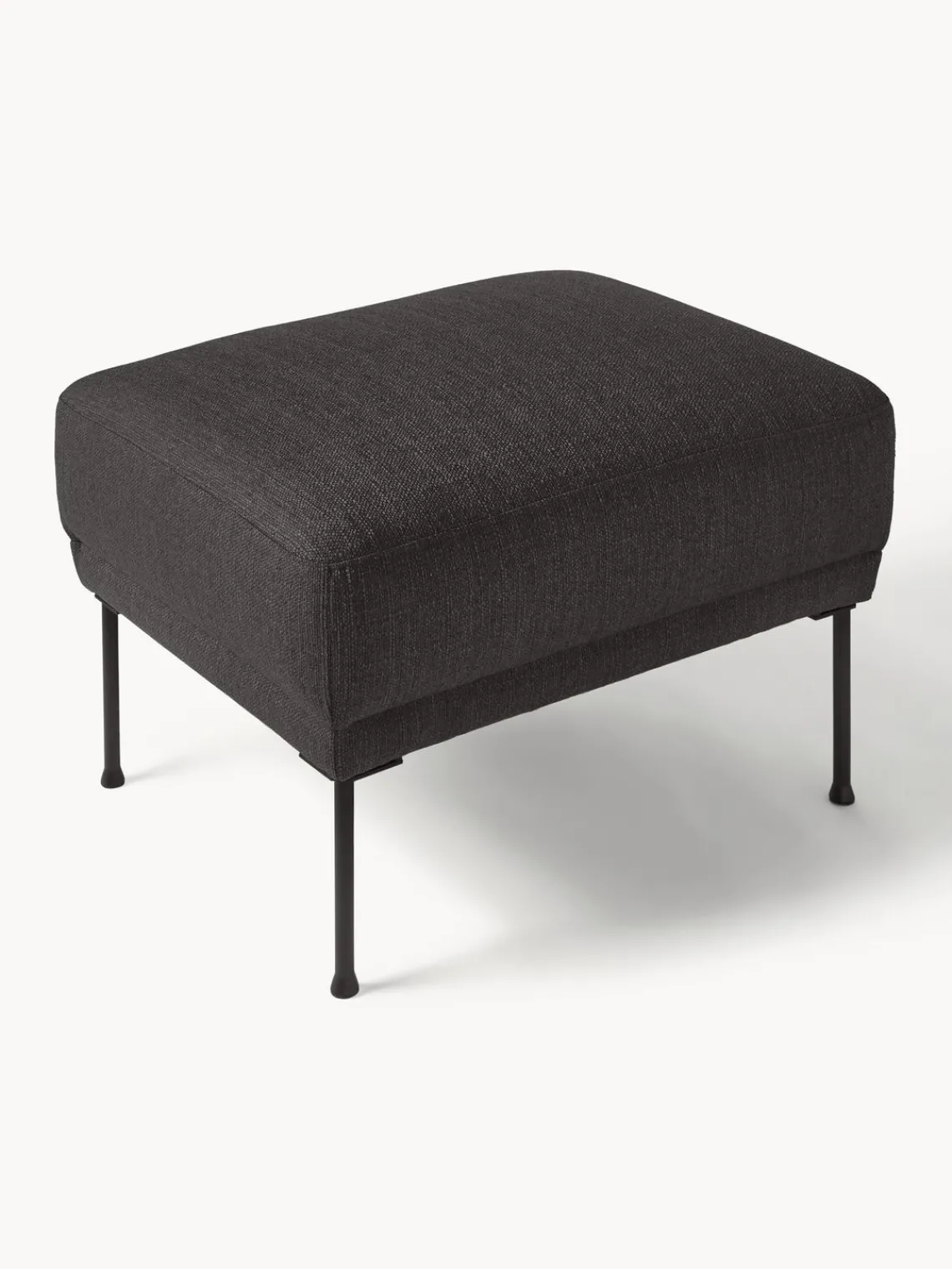 Reposapiés|Sofás>Westwing Collection Reposapiés puf Fluente Tejido grueso gris antracita