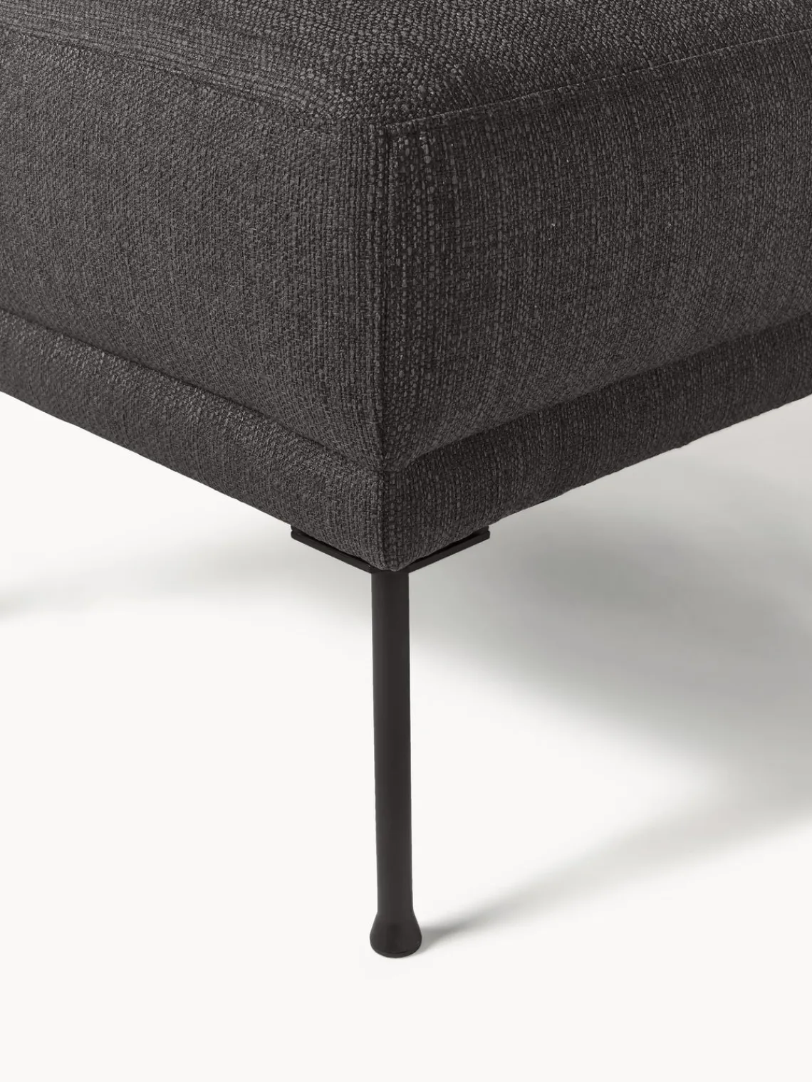 Reposapiés|Sofás>Westwing Collection Reposapiés puf Fluente Tejido grueso gris antracita