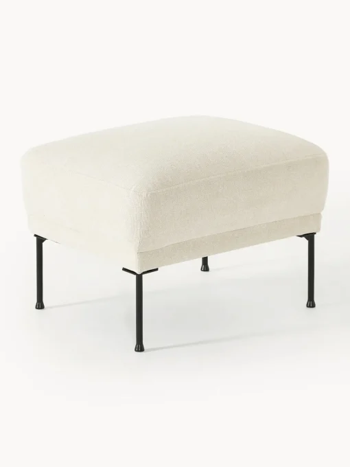 Reposapiés|Sofás>Westwing Collection Reposapiés puf Fluente Tejido blanco Off White
