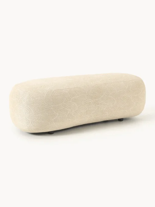 Reposapiés|Sofás>Westwing Collection Reposapiés puf grande Alba Tejido beige