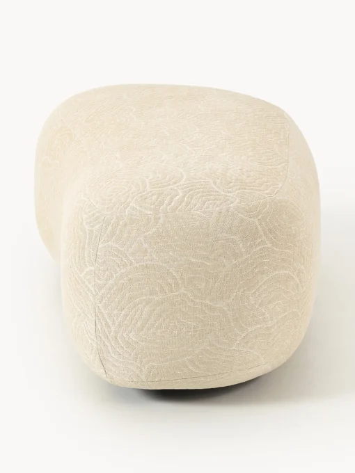 Reposapiés|Sofás>Westwing Collection Reposapiés puf grande Alba Tejido beige