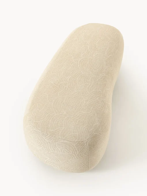 Reposapiés|Sofás>Westwing Collection Reposapiés puf grande Alba Tejido beige