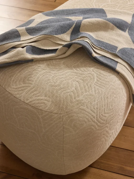 Reposapiés|Sofás>Westwing Collection Reposapiés puf grande Alba Tejido beige