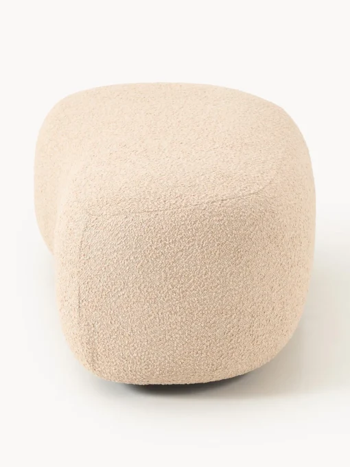 Reposapiés|Sofás>Westwing Collection Reposapiés puf grande en tejido bouclé Alba Bouclé melocotón