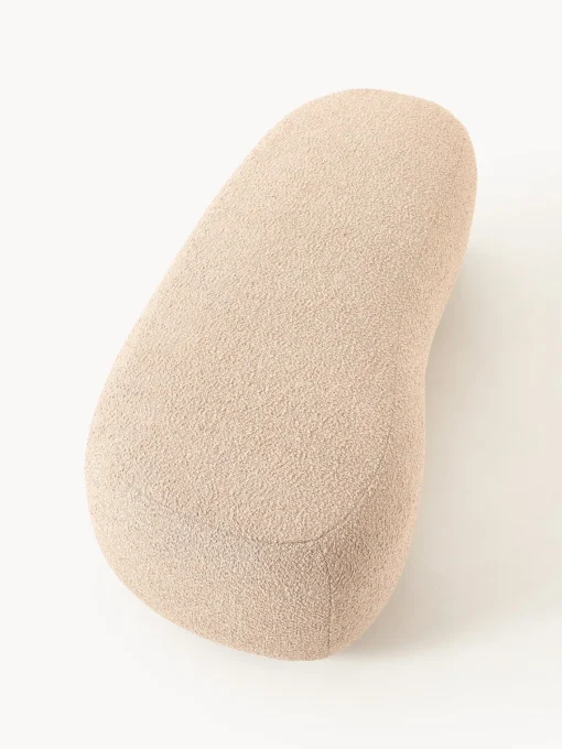 Reposapiés|Sofás>Westwing Collection Reposapiés puf grande en tejido bouclé Alba Bouclé melocotón