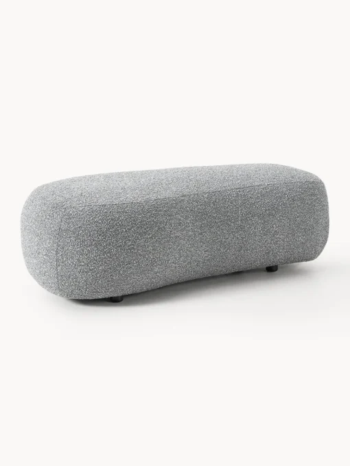 Reposapiés puf grande en tejido bouclé Alba Reposapiés|Sofás