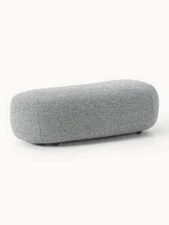 Reposapiés puf grande en tejido bouclé Alba Reposapiés|Sofás