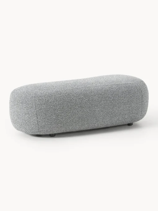 Reposapiés puf grande en tejido bouclé Alba Reposapiés|Sofás