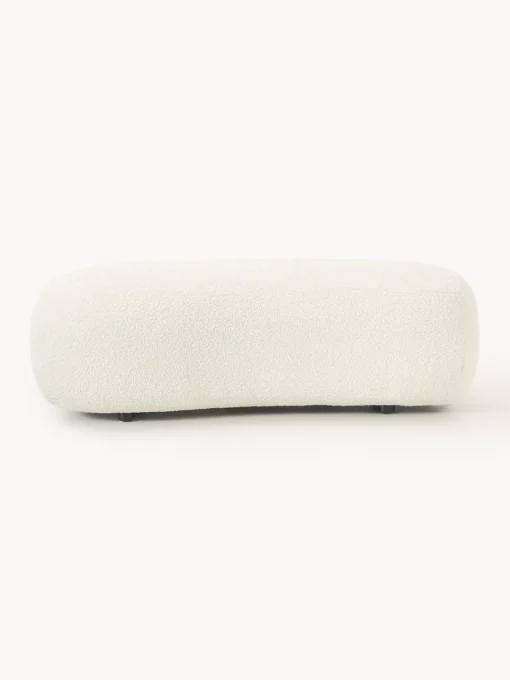 Reposapiés|Sofás>Westwing Collection Reposapiés puf grande en tejido bouclé Alba Bouclé blanco Off White