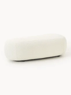 Reposapiés|Sofás></noscript>Westwing Collection Reposapiés puf grande en tejido bouclé Alba Bouclé blanco Off White