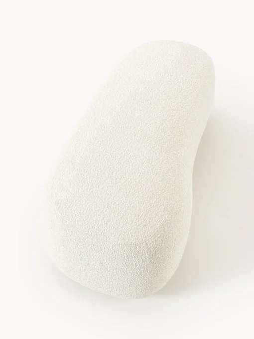 Reposapiés|Sofás>Westwing Collection Reposapiés puf grande en tejido bouclé Alba Bouclé blanco Off White