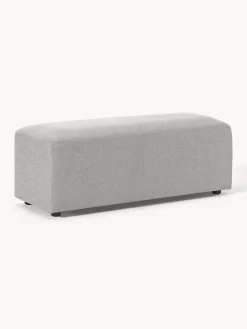 Reposapiés|Sofás>Westwing Collection Reposapiés puf grande Melva, 116 x 42 cm Tejido gris claro