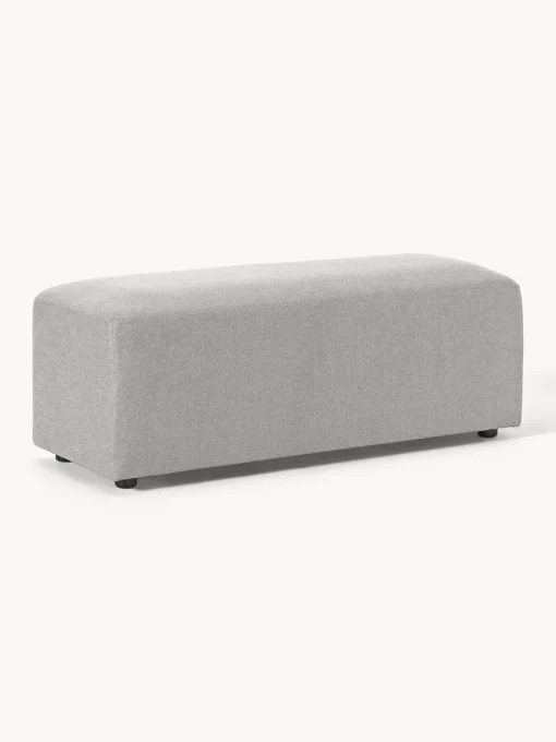 Reposapiés|Sofás>Westwing Collection Reposapiés puf grande Melva, 116 x 42 cm Tejido gris claro