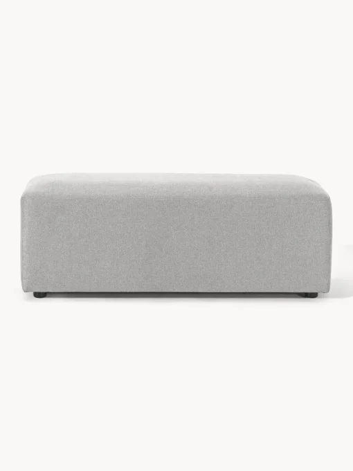 Reposapiés|Sofás>Westwing Collection Reposapiés puf grande Melva, 116 x 42 cm Tejido gris claro