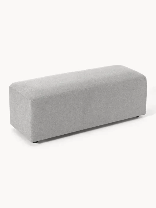 Reposapiés|Sofás>Westwing Collection Reposapiés puf grande Melva, 116 x 42 cm Tejido gris claro