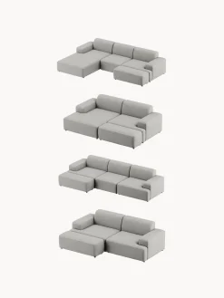 Reposapiés|Sofás></noscript>Westwing Collection Reposapiés puf grande Melva, 116 x 42 cm Tejido gris claro