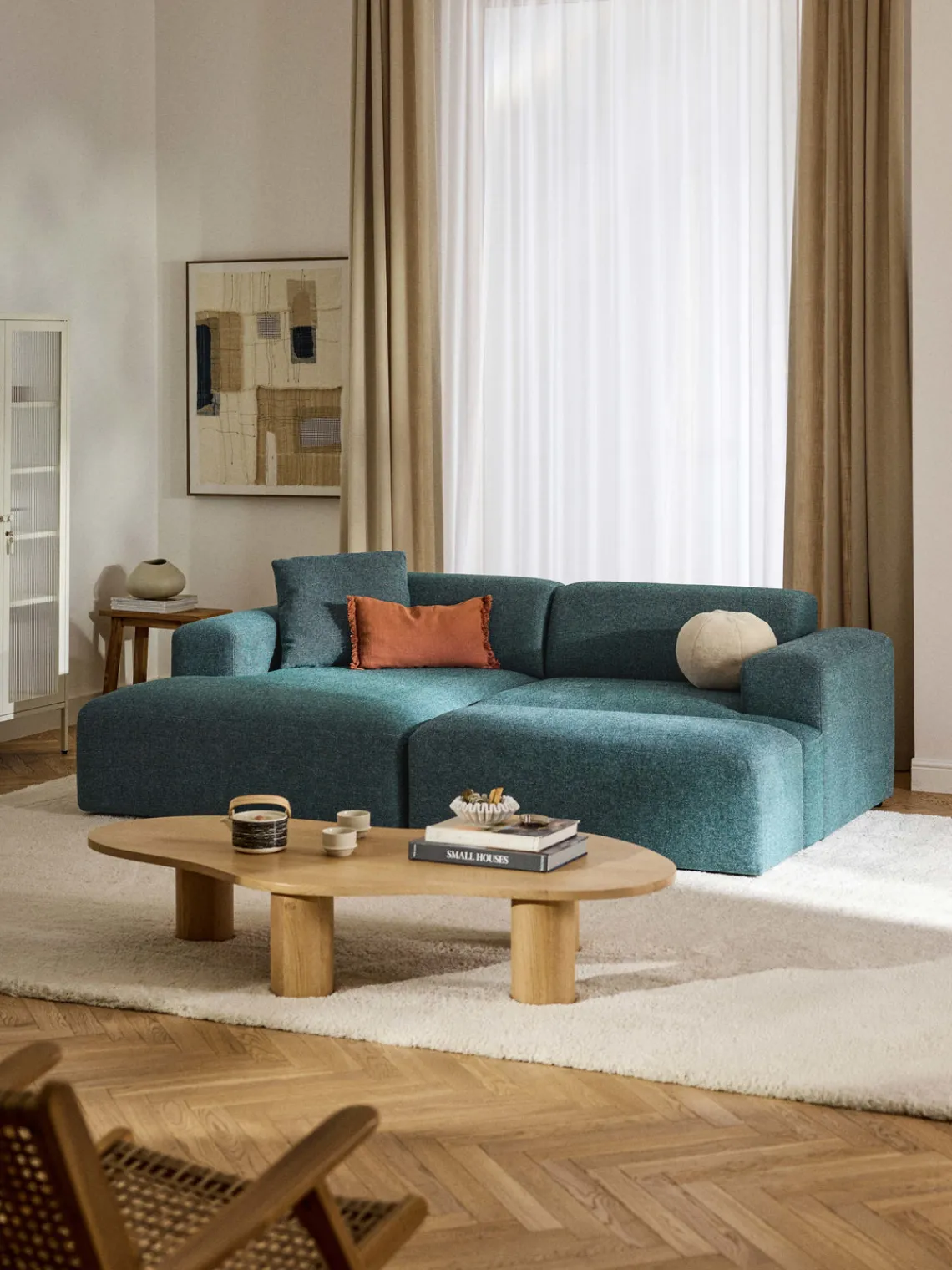 Sale Reposapiés puf grande Melva, 116 x 42 cm Reposapiés|Sofás