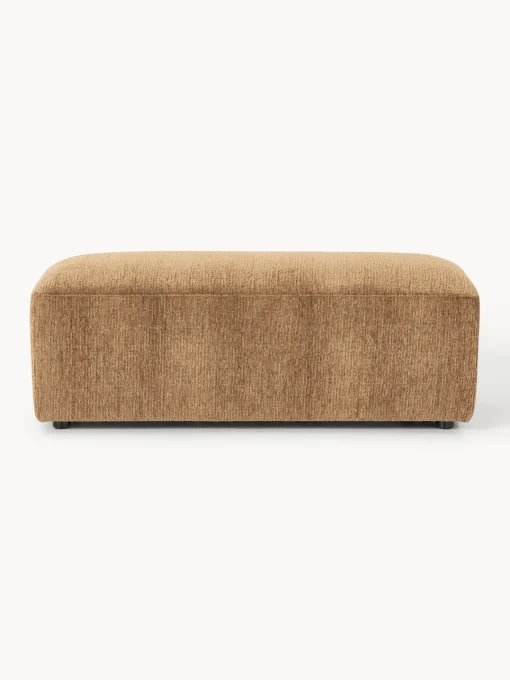 Reposapiés|Sofás>Westwing Collection Reposapiés puf grande Melva, 116 x 42 cm Chenilla marrón