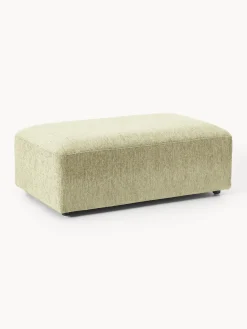 Reposapiés|Sofás>Westwing Collection Reposapiés puf grande Melva, 116 x 72 cm Tejido verde claro