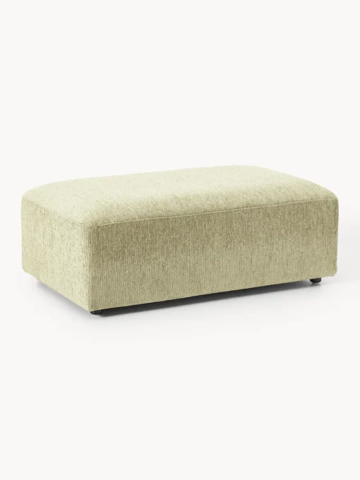 Reposapiés|Sofás>Westwing Collection Reposapiés puf grande Melva, 116 x 72 cm Tejido verde claro
