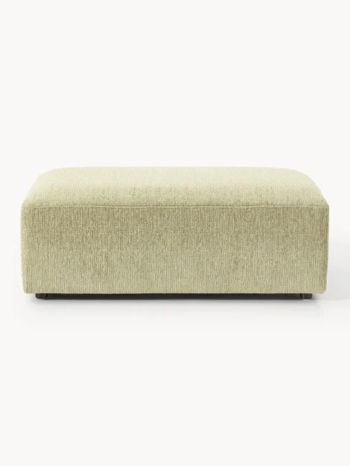 Reposapiés|Sofás>Westwing Collection Reposapiés puf grande Melva, 116 x 72 cm Tejido verde claro