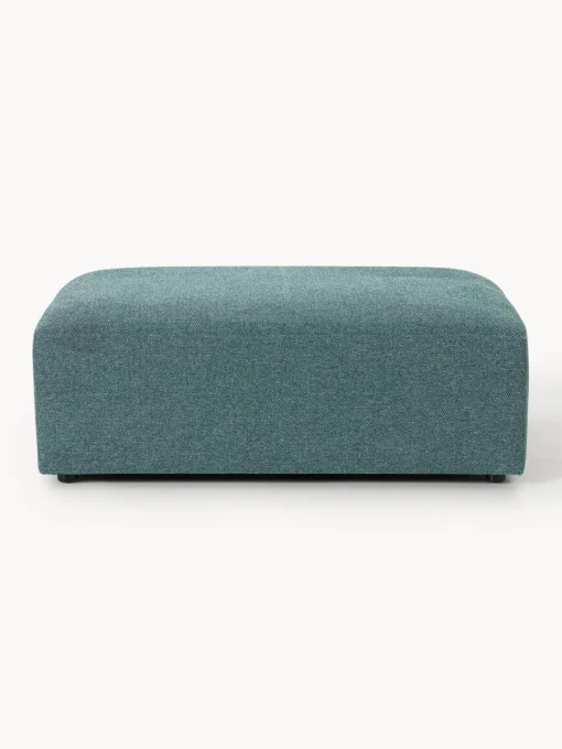 Reposapiés|Sofás>Westwing Collection Reposapiés puf grande Melva, 116 x 72 cm Tejido verde turquesa