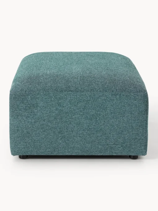 Reposapiés|Sofás>Westwing Collection Reposapiés puf grande Melva, 116 x 72 cm Tejido verde turquesa