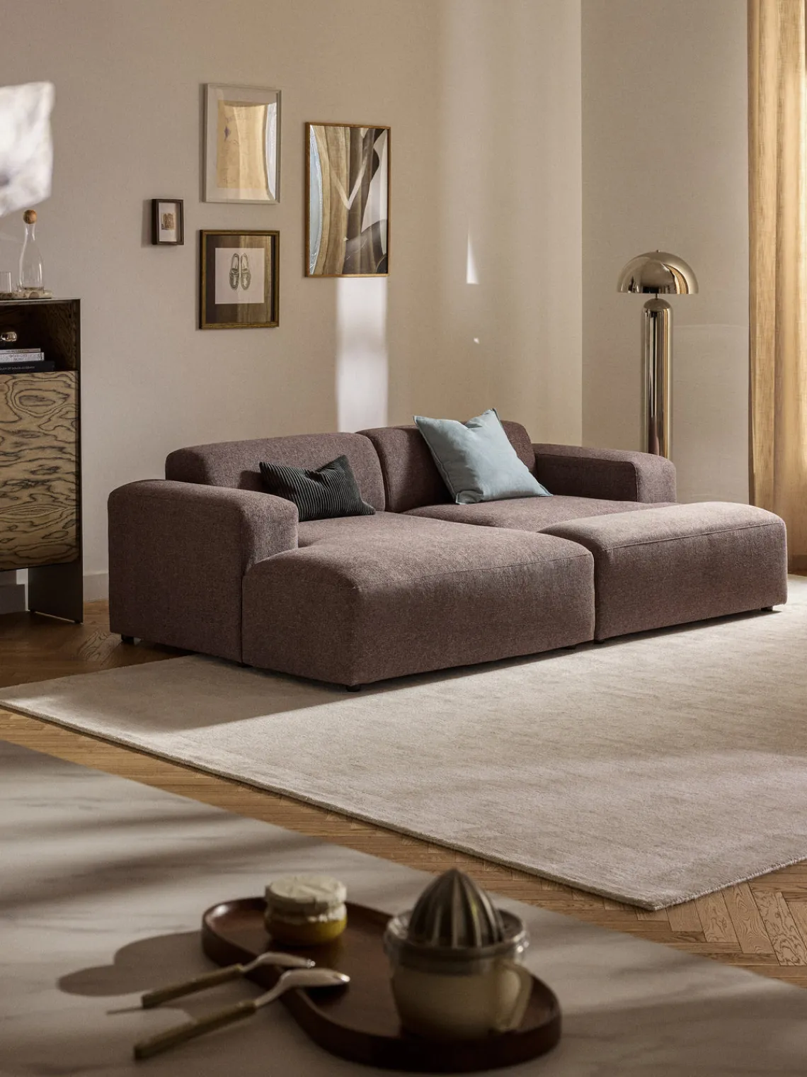 Best Reposapiés puf grande Melva, 116 x 42 cm Reposapiés|Sofás