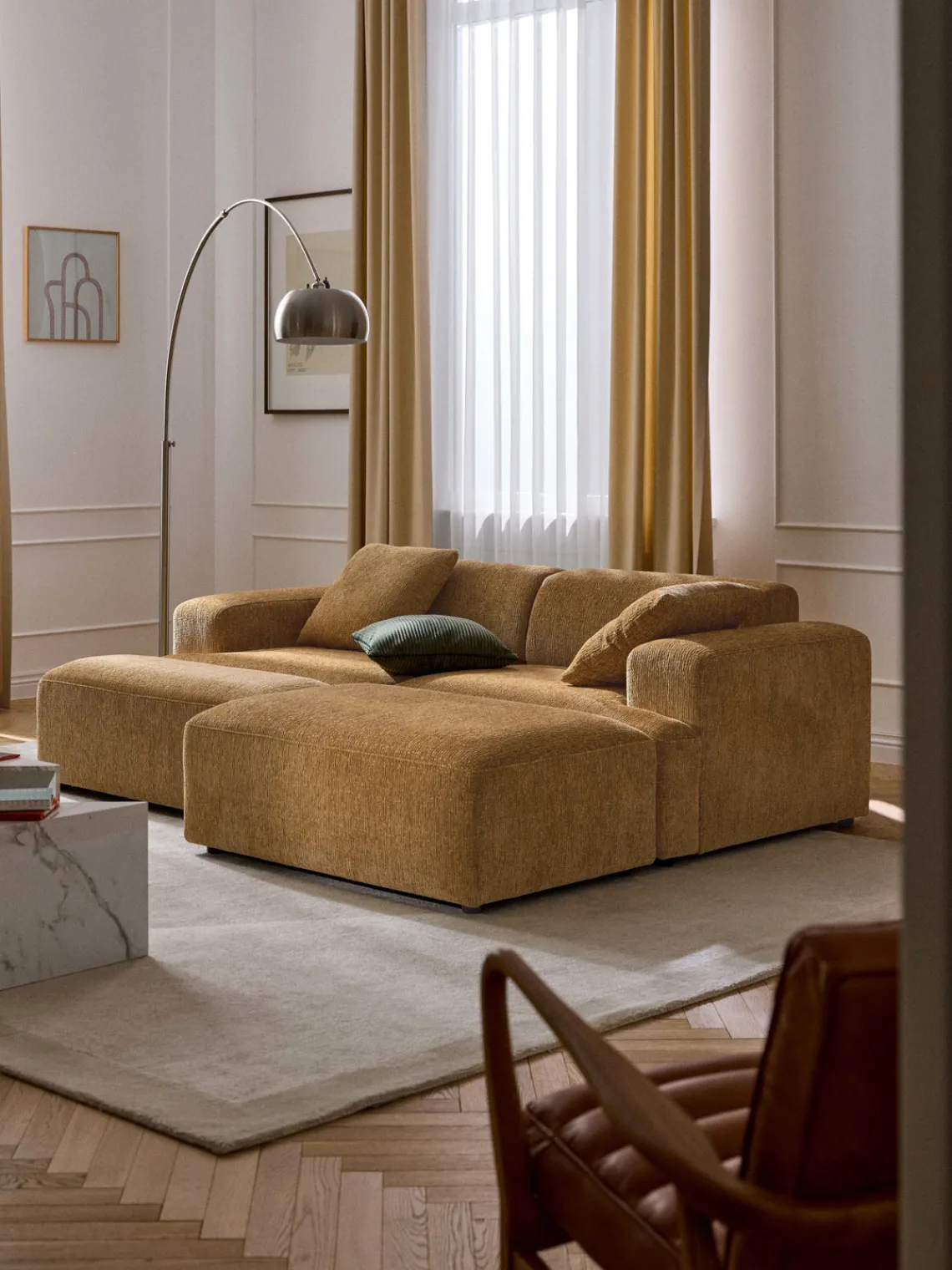 Best Reposapiés puf grande Melva, 116 x 42 cm Reposapiés|Sofás