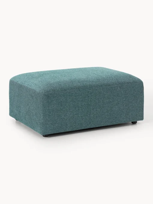 Reposapiés|Sofás>Westwing Collection Reposapiés puf Melva, 99 x 72 cm Tejido verde turquesa