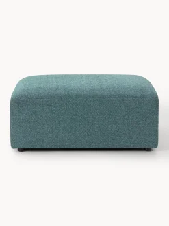 Reposapiés|Sofás></noscript>Westwing Collection Reposapiés puf Melva, 99 x 72 cm Tejido verde turquesa