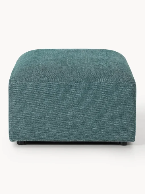 Reposapiés|Sofás>Westwing Collection Reposapiés puf Melva, 99 x 72 cm Tejido verde turquesa