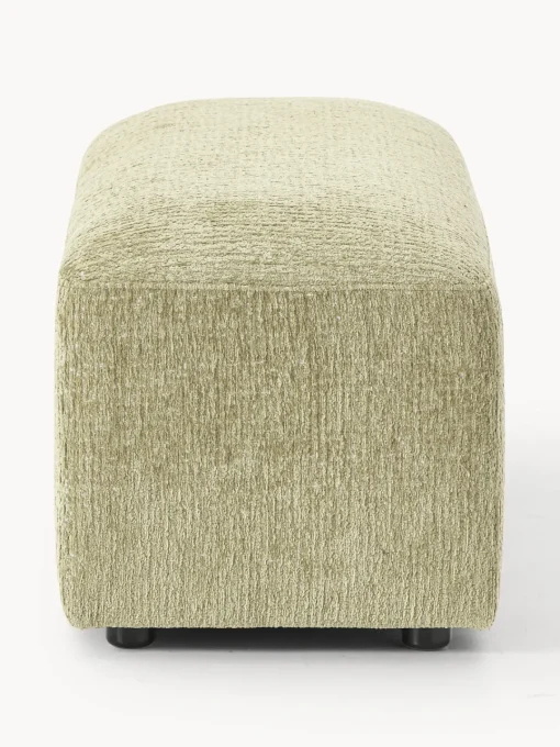 Reposapiés|Sofás>Westwing Collection Reposapiés puf Melva, 99 x 42 cm Tejido verde claro