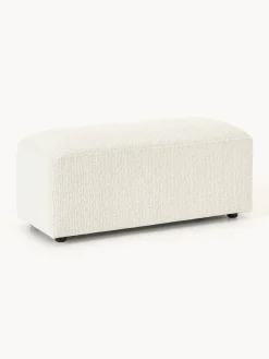 Reposapiés|Sofás>Westwing Collection Reposapiés puf Melva, 99 x 42 cm Chenilla Off White
