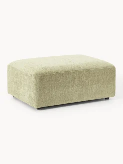 Reposapiés|Sofás>Westwing Collection Reposapiés puf Melva, 99 x 72 cm Tejido verde claro