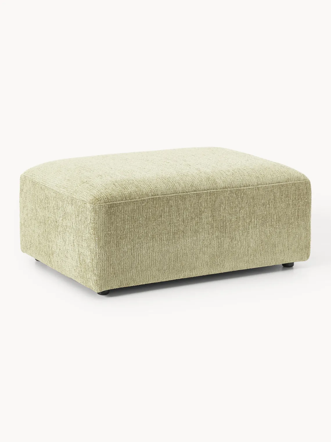 Reposapiés|Sofás>Westwing Collection Reposapiés puf Melva, 99 x 72 cm Tejido verde claro