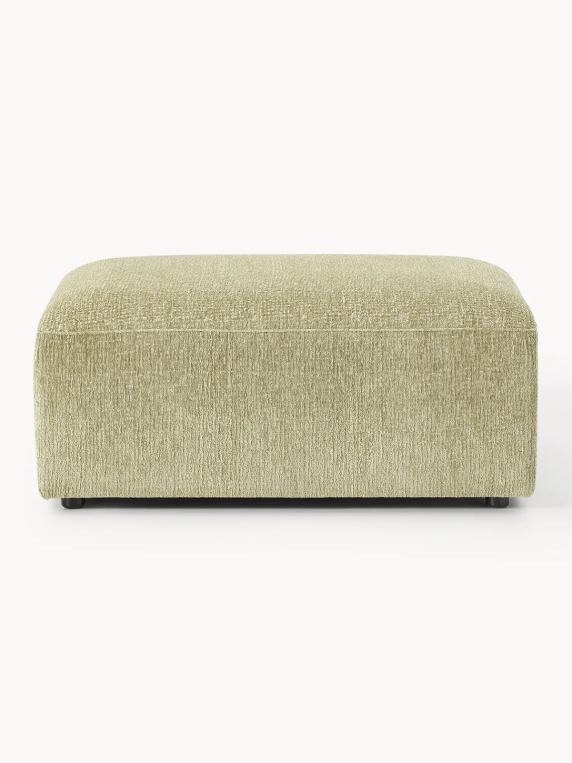 Reposapiés|Sofás>Westwing Collection Reposapiés puf Melva, 99 x 72 cm Tejido verde claro