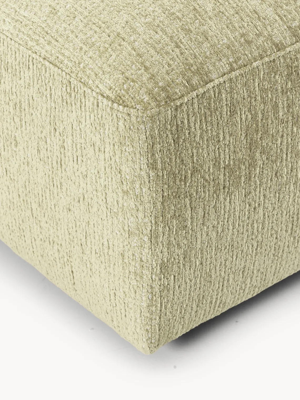 Reposapiés|Sofás>Westwing Collection Reposapiés puf Melva, 99 x 72 cm Tejido verde claro