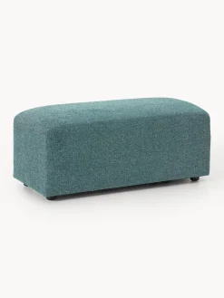 Reposapiés|Sofás>Westwing Collection Reposapiés puf Melva, 99 x 42 cm Tejido verde turquesa