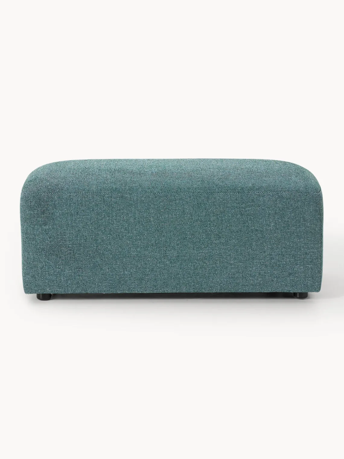 Reposapiés|Sofás>Westwing Collection Reposapiés puf Melva, 99 x 42 cm Tejido verde turquesa