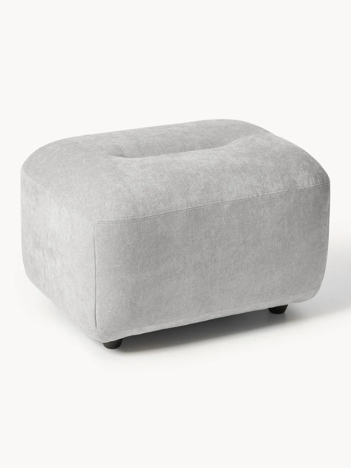 Reposapiés|Sofás>Westwing Collection Reposapiés puf Stella Tejido jaspeado gris