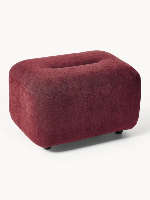 Reposapiés|Sofás>Westwing Collection Reposapiés puf Stella Tejido jaspeado rojo vino