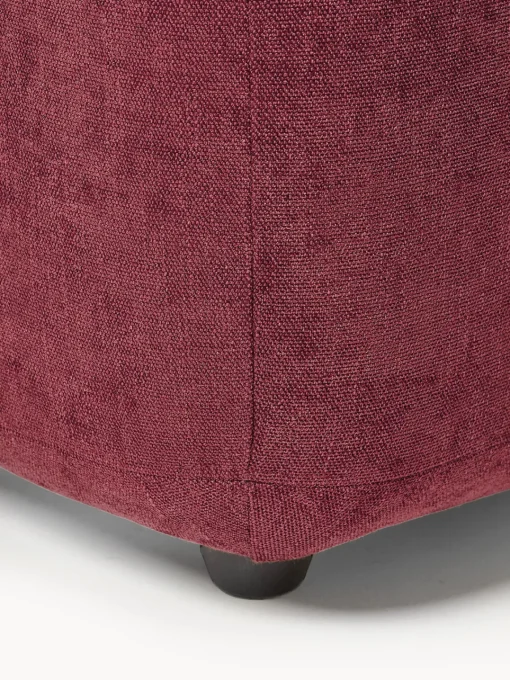 Reposapiés|Sofás>Westwing Collection Reposapiés puf Stella Tejido jaspeado rojo vino
