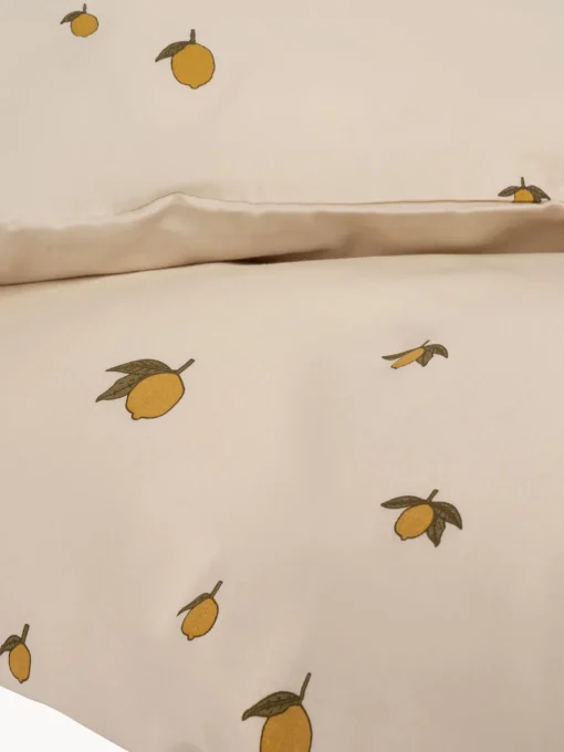 Decoración Infantil|Ropa De Cama Infantil>Konges Slojd Ropa de cama infantil de algodón ecológico Lemon, tamaños diferentes, 2 pzas. Beige claro, amarillo mostaza