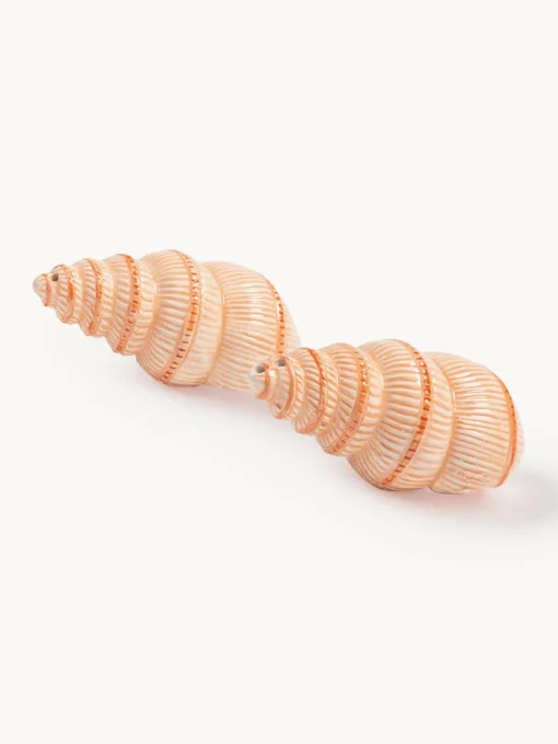 Clearance Salero y pimentero artesanales de dolomita Shell, 2 uds. Molinillos De Especias|Molinillos De Especias