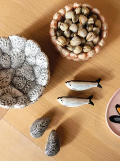 Discount Salero y pimentero artesanales de dolomita Mussel, 2 uds. Molinillos De Especias|Molinillos De Especias