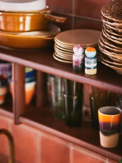 Molinillos De Especias|Molinillos De Especias></noscript>HKLIVING Salero y pimentero artesanales de cerámica con esmalte reactivo 70s