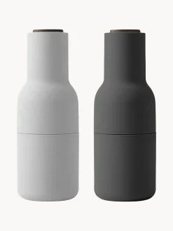 Molinillos De Especias|Molinillos De Especias>Audo Copenhagen Salero y pimentero con tapa de nogal Bottle Grinder, 2 uds. Blanco, gris oscuro, madera de nogal
