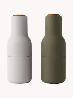 Molinillos De Especias|Molinillos De Especias>Audo Copenhagen Salero y pimentero con tapa de nogal Bottle Grinder, 2 uds. Blanco Off White, verde oliva, madera de nogal